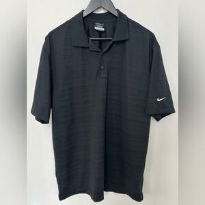 Nike Golf Polo Shirt Men’s Large Black Dri-FIT Swoosh Performance